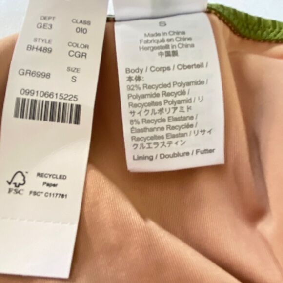 J Crew Canteen Green Wide Rib Tortoiseshell Ring String Bikini Bottom Sz S NWT - Picture 9 of 12